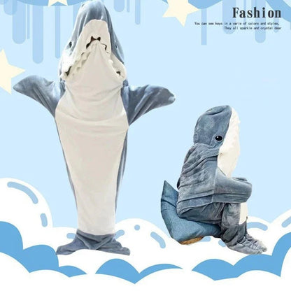 Cartoon Shark Blanket Hoodie - ReginaOmnia