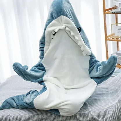 Cartoon Shark Blanket Hoodie - ReginaOmnia