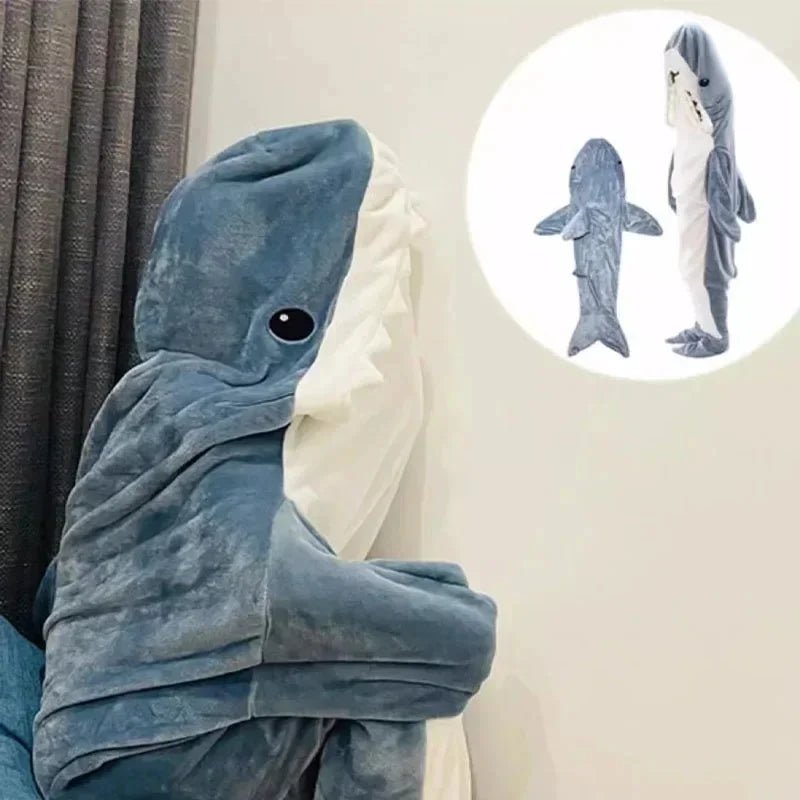 Cartoon Shark Blanket Hoodie - ReginaOmnia