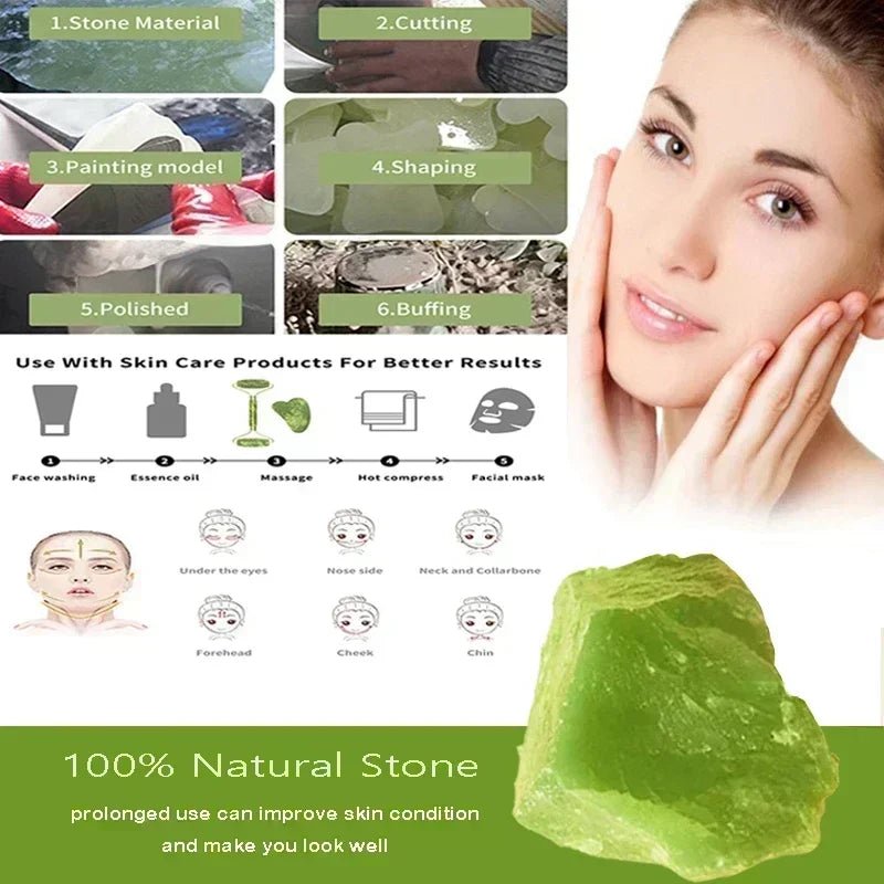 Natural Jade Face Massager and Gua Sha Stone - ReginaOmnia